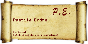 Pastila Endre névjegykártya